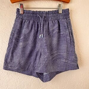 Athleta Purple Wave Print Athletic Drawstring Shorts